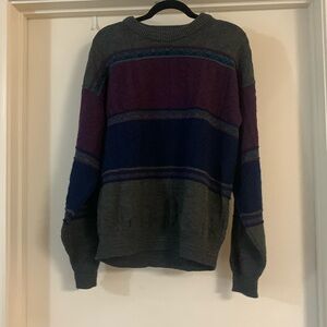Jantzen Purple, Gray, and Blue cozy sweater